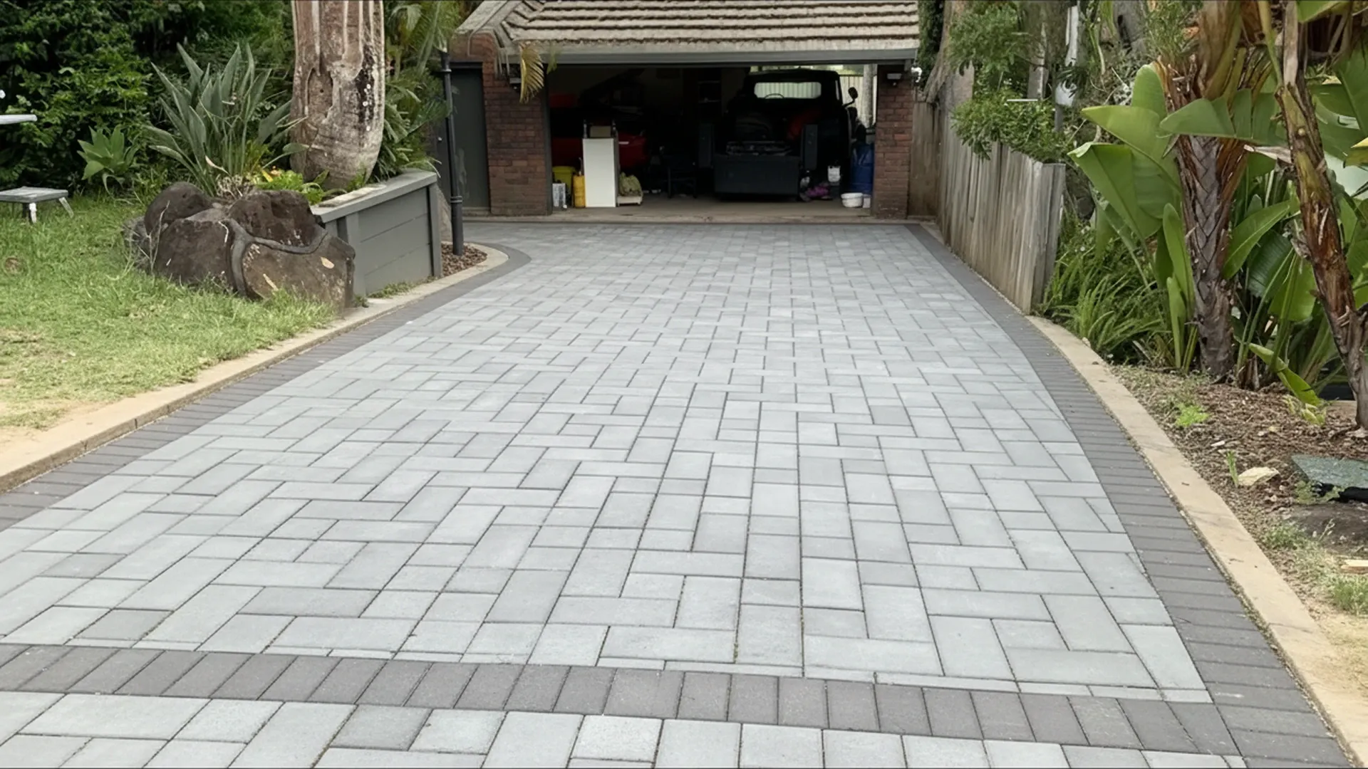 After allbrick pavers driveway installation Central Florida After allbrick pavers driveway installation Central Florida