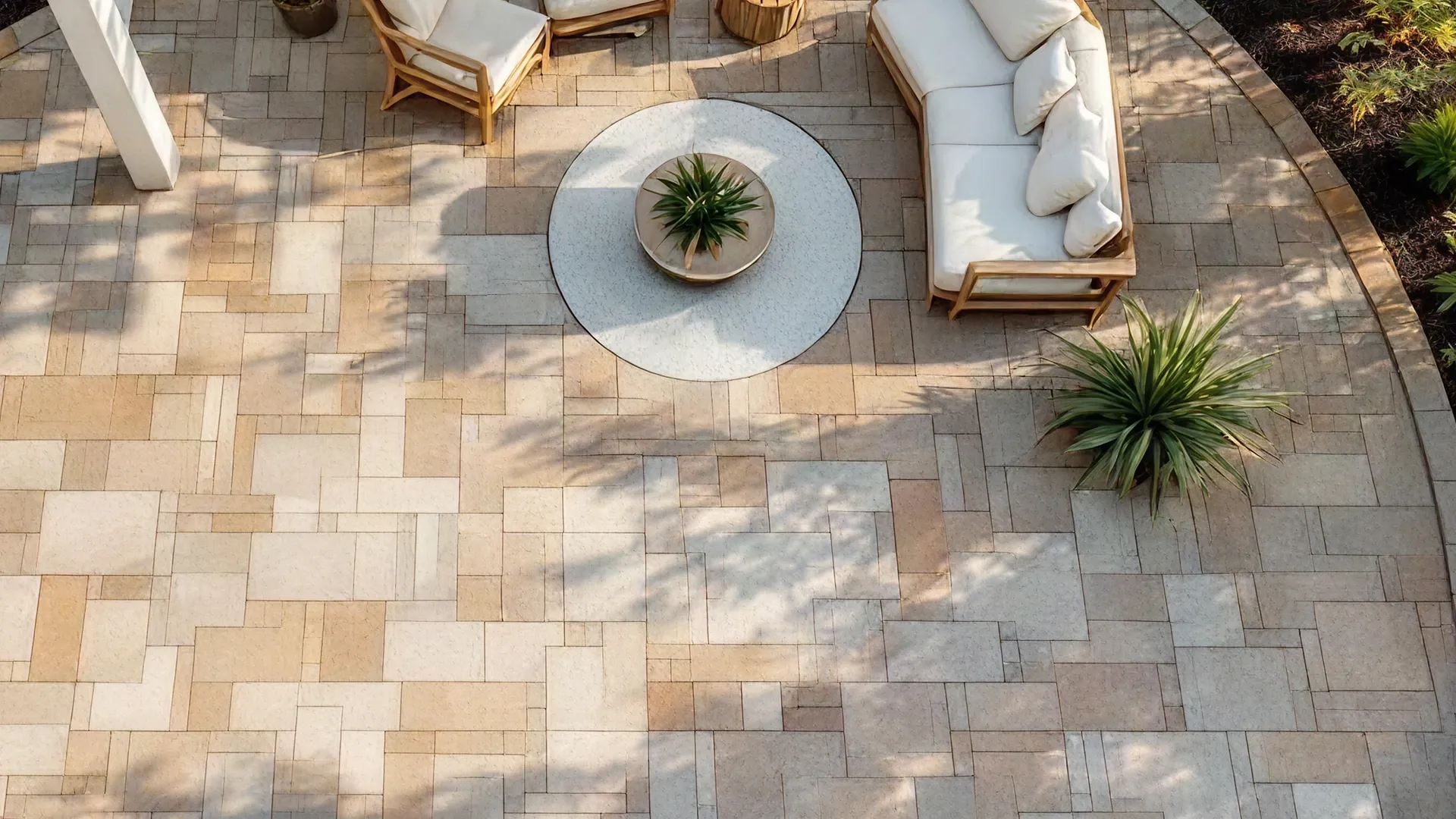 Random free form layouts idea for patio pavers in Central Florida Random free form layouts idea for patio pavers in Central Florida