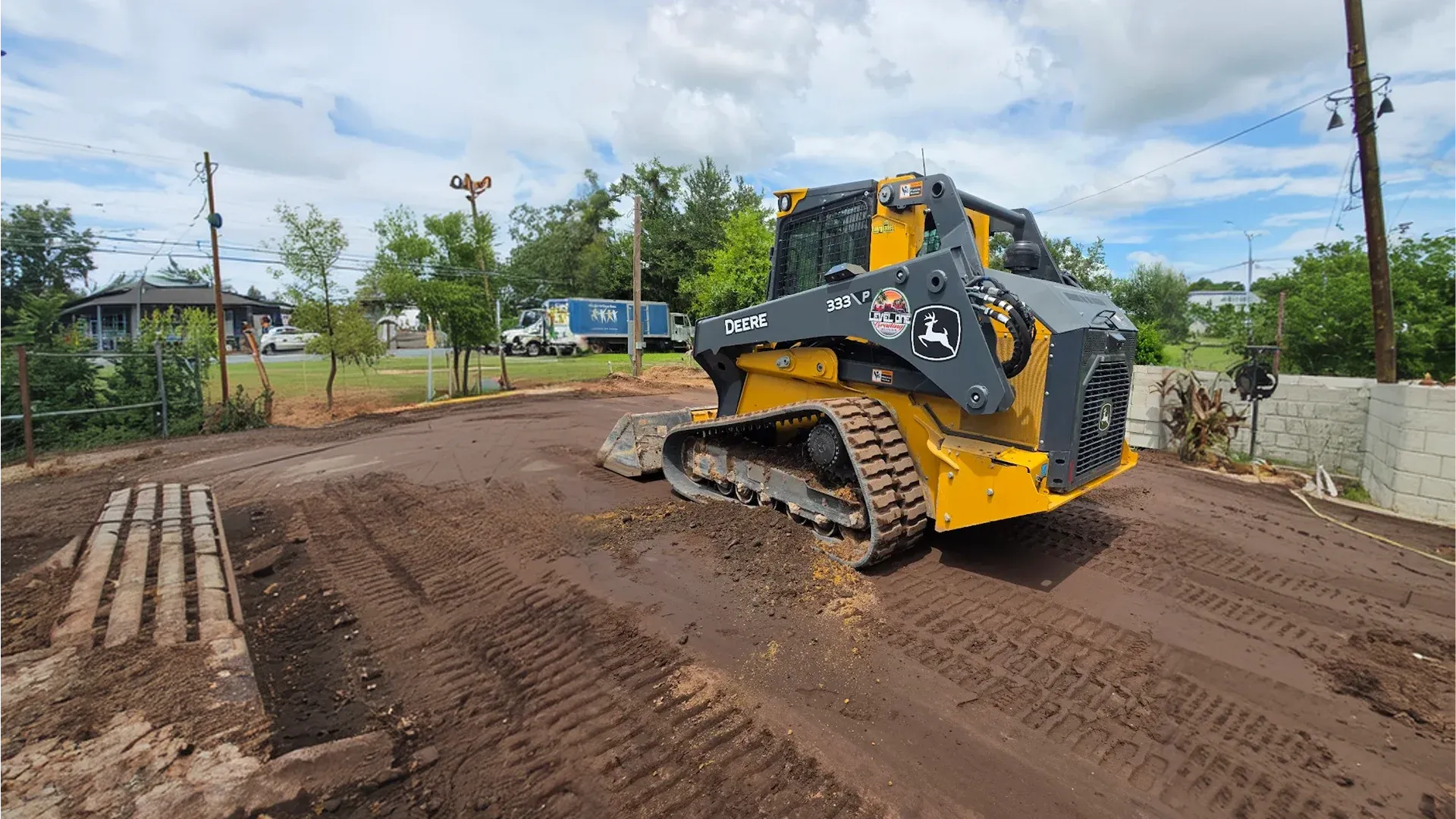 Land prep process on Florida construction site ready for grading