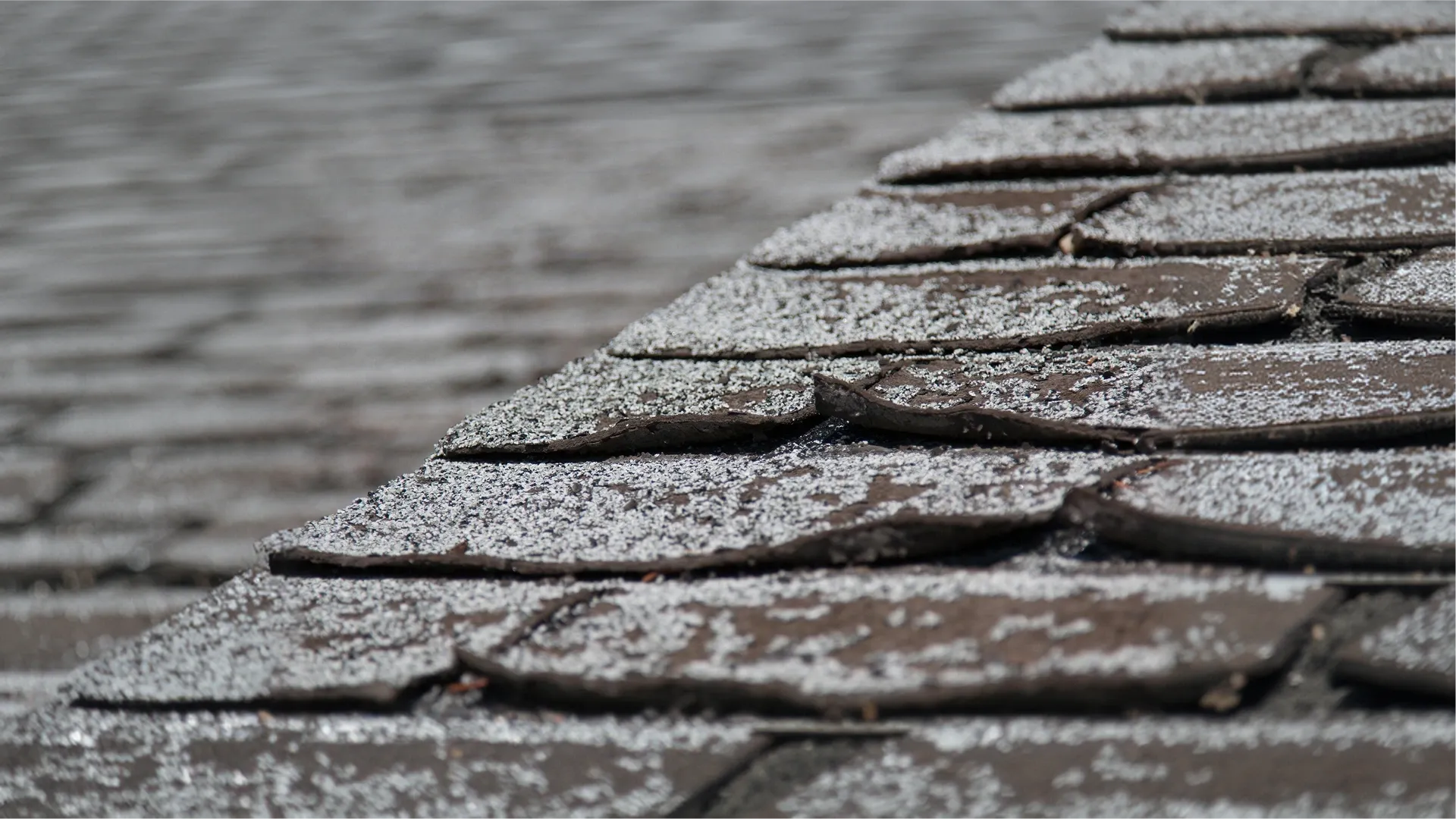 Roof repair cracked shingles close up Roof repair cracked shingles close up