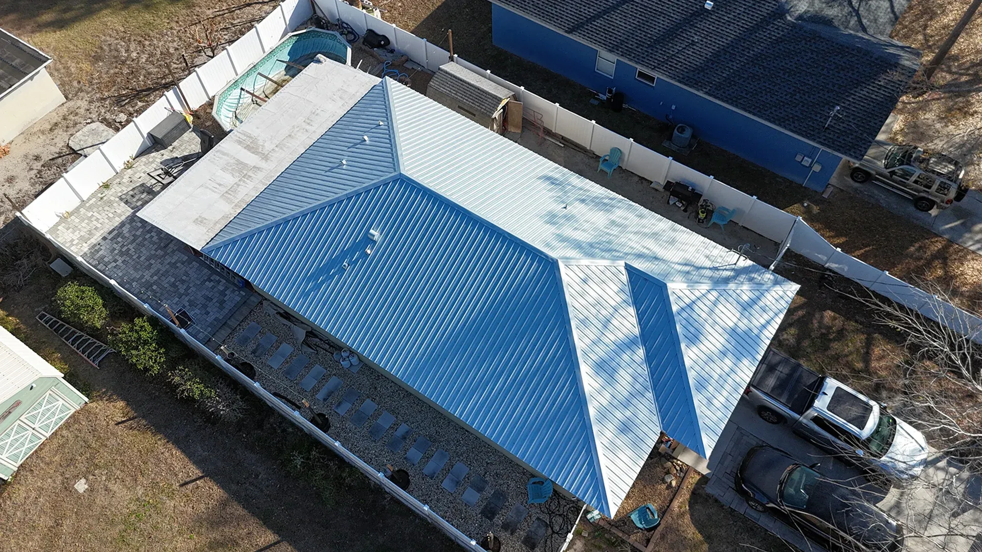 Aerial view captured by drone for roof insurance in Lake Wales, Florida Aerial view captured by drone for roof insurance in Lake Wales, Florida